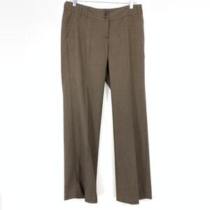 MNG Mango Suit Trouser Dress Pants Womens Size 6 Brown Straight Leg